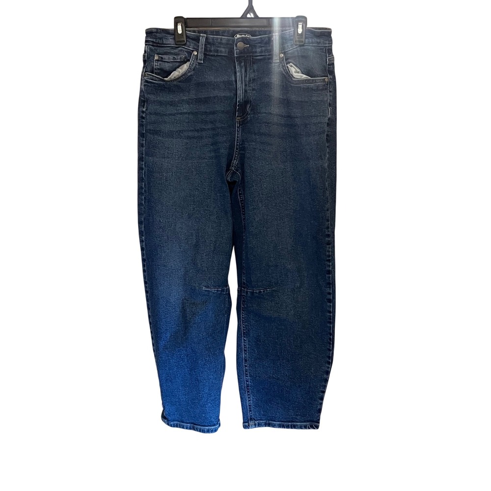 Buffalo Barrel Leg Casual 5-Pocket Jeans Dark Wash High Rise Size 10 Blue - Picture 2 of 5